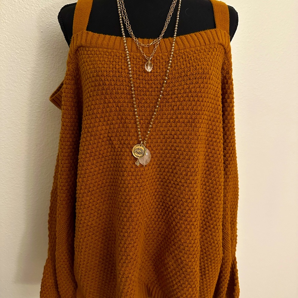 Cold shoulder sweater